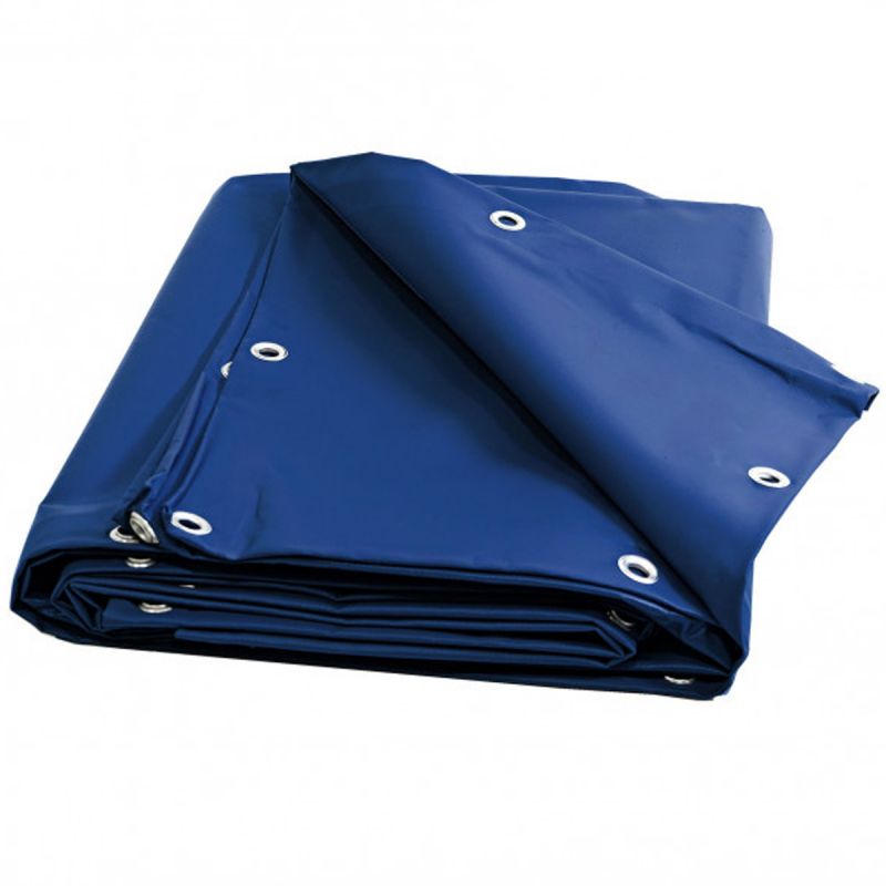 Bâche 5 x 8 m PVC 680g - 8 x 5m - bleue garantie plus de 10 ans