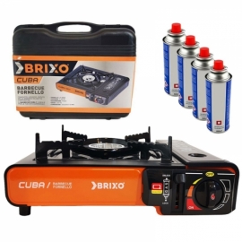 Méga pack contenant un réchaud à gaz avec mallette de transport + 4 Cartouches de gaz butane.