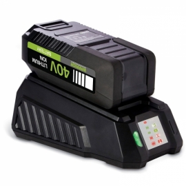 Batterie et chargeur pour tronçonneuse et autre outils de jardin sans fil Warrior.